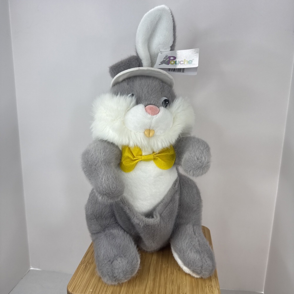 VTG Pouche Easter‎ Bunny Rabbit Plush 12" Cottontail Creations 1989 With Tags